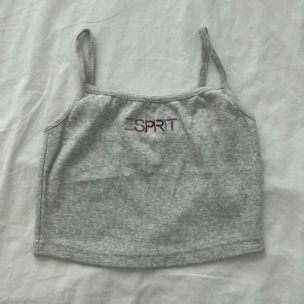 Gray Cropped Tank Top